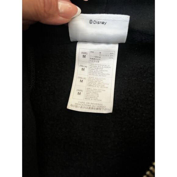 Disney Parks Y2K Black Full Zip Hoodie Women's M Mickey Mouse Rose Tattoo - Picture 6 of 10